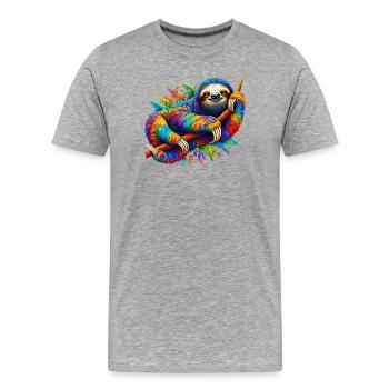 Paresse - T-shirt bio Premium Homme - gris chiné - Devant - Damien (186cm)
