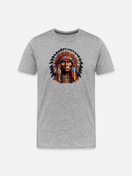 American Indian American - Men's Premium Organic T-Shirt - heather grey
