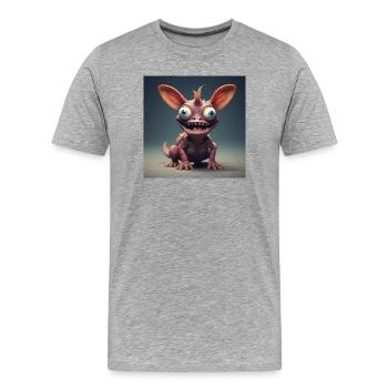 Créature joyeuse - T-shirt bio Premium Homme - gris chiné - Devant - Damien (186cm)