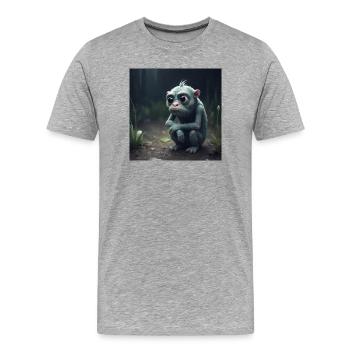 Triste créature - T-shirt bio Premium Homme - gris chiné - Devant - Damien (186cm)