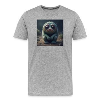 Triste créature - T-shirt bio Premium Homme - gris chiné - Devant - Damien (186cm)