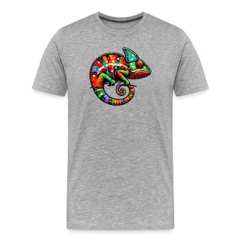 Caméléon - T-shirt bio Premium Homme - gris chiné - Devant - Damien (186cm)