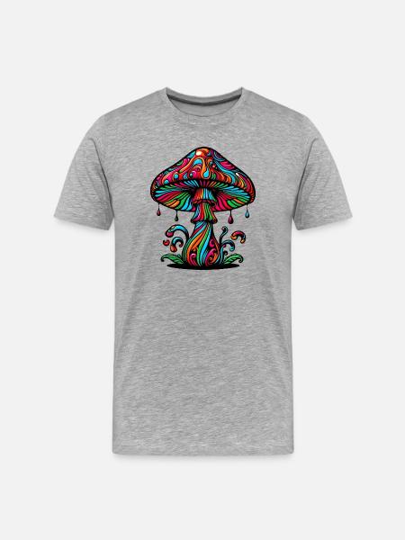 Champignons Fungo Funghi - T-shirt bio Premium Homme - gris chiné