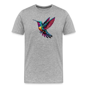 Colibri - T-shirt bio Premium Homme - gris chiné - Devant - Damien (186cm)