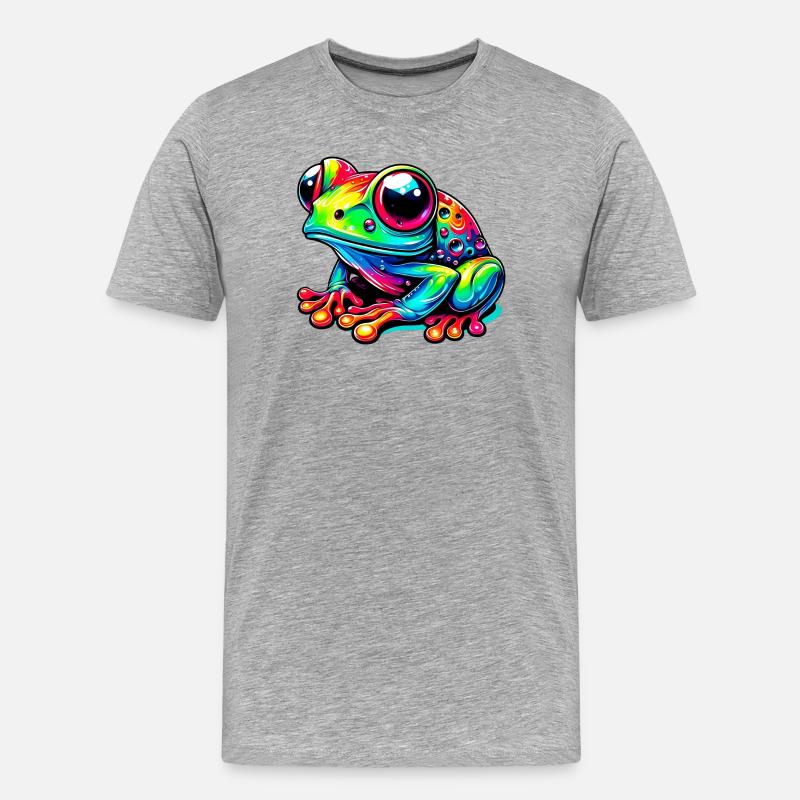 Frosch - Männer Premium Bio T-Shirt - Grau meliert