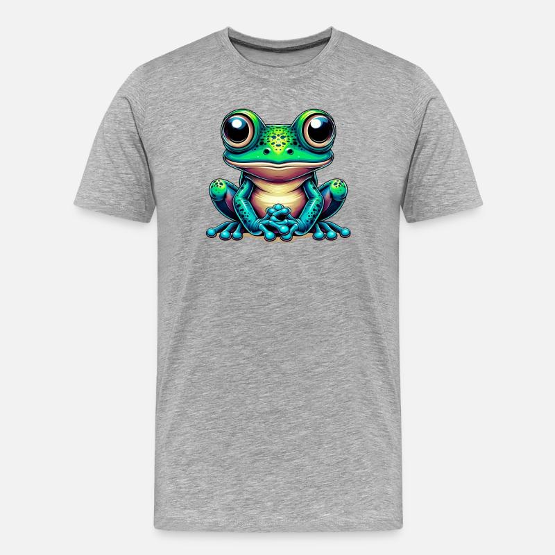 Frosch - Männer Premium Bio T-Shirt - Grau meliert