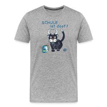 L’école est stupide - T-shirt bio Premium Homme - gris chiné - Devant - Damien (186cm)