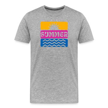 Été - T-shirt bio Premium Homme - gris chiné - Devant - Damien (186cm)