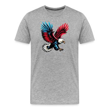 Adler - Männer Premium Bio T-Shirt - Grau meliert - Vorne - Damien (186cm)