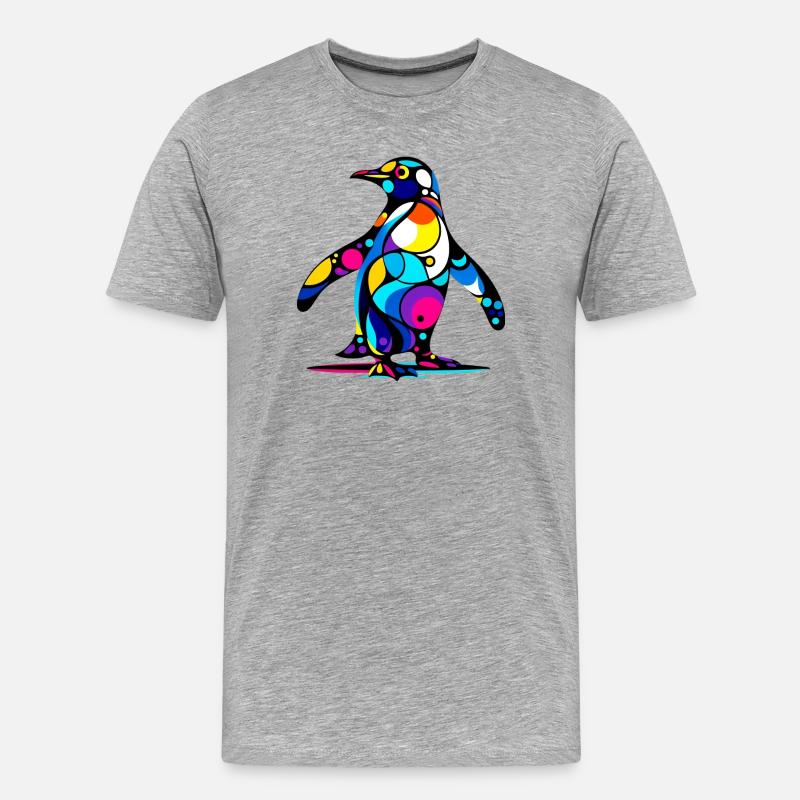 Pinguin - Männer Premium Bio T-Shirt - Grau meliert