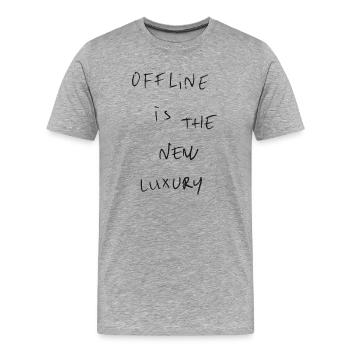 Offline - Männer Premium Bio T-Shirt - Grau meliert - Vorne - Damien (186cm)
