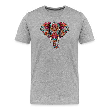 Éléphant - T-shirt bio Premium Homme - gris chiné - Devant - Damien (186cm)
