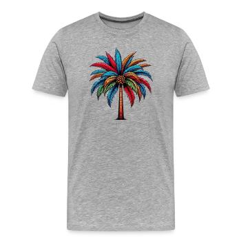 Palme - Männer Premium Bio T-Shirt - Grau meliert - Vorne - Damien (186cm)