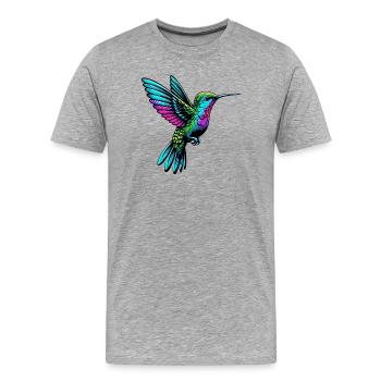 Colibri - T-shirt bio Premium Homme - gris chiné - Devant - Damien (186cm)
