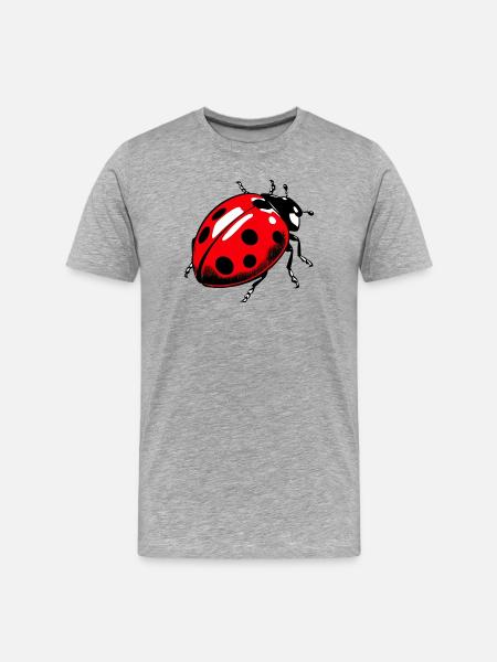 Marienkäfer - Männer Premium Bio T-Shirt - Grau meliert