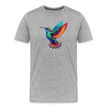 Colibri - T-shirt bio Premium Homme - gris chiné - Devant - Damien (186cm)