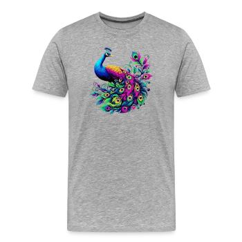 Paon - T-shirt bio Premium Homme - gris chiné - Devant - Damien (186cm)