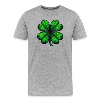 Trèfle à quatre feuilles - T-shirt bio Premium Homme - gris chiné - Devant - Damien (186cm)