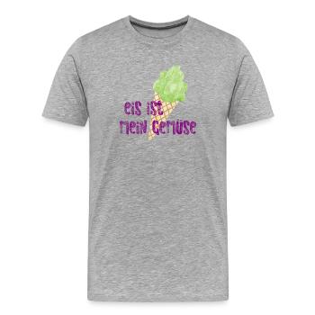 Eis coole lustige Sprüche Gemüse schlecken Eiskrem - Männer Premium Bio T-Shirt - Grau meliert - Vorne - Damien (186cm)