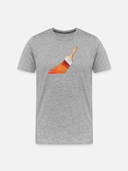 Painter Brushes - Men's Premium Organic T-Shirt - heather grey