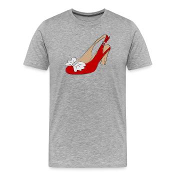 Schuh Damenschuh - Männer Premium Bio T-Shirt - Grau meliert - Vorne - Damien (186cm)