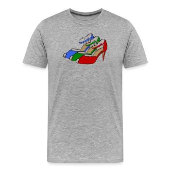 Schuh Mode - Männer Premium Bio T-Shirt - Grau meliert - Vorne - Damien (186cm)