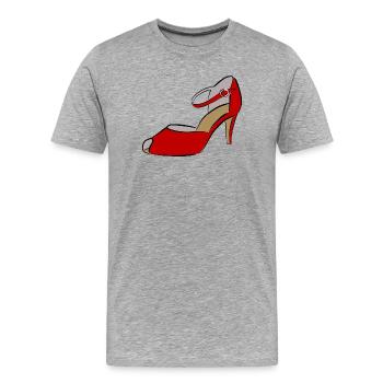 Schuh Damenschuh - Männer Premium Bio T-Shirt - Grau meliert - Vorne - Damien (186cm)