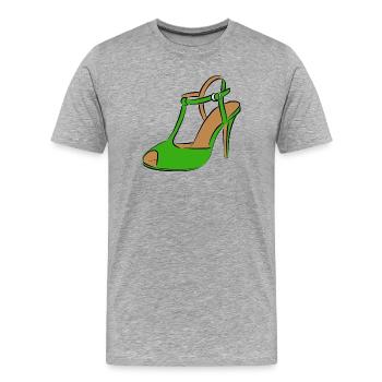Schuh Damenschuh - Männer Premium Bio T-Shirt - Grau meliert - Vorne - Damien (186cm)