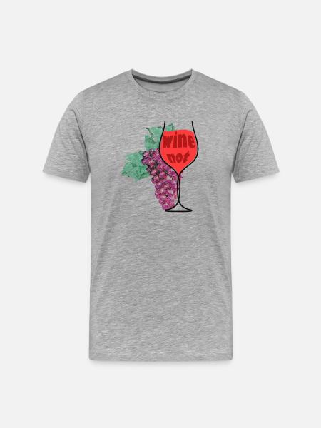 Wine & Grape - Men's Premium Organic T-Shirt - heather grey