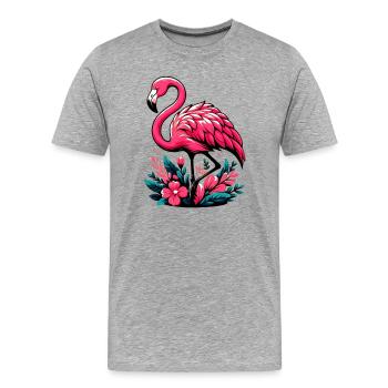 Flamant - T-shirt bio Premium Homme - gris chiné - Devant - Damien (186cm)