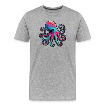 Pieuvre - T-shirt bio Premium Homme - gris chiné - Devant - Damien (186cm)