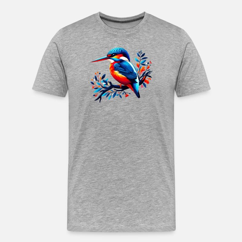 Eisvogel - Männer Premium Bio T-Shirt - Grau meliert