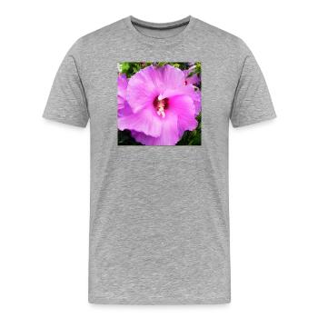 Malvenblüte - Männer Premium Bio T-Shirt - Grau meliert - Vorne - Damien (186cm)