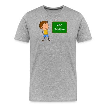 Einschulung ABC Schütze - Männer Premium Bio T-Shirt - Grau meliert - Vorne - Damien (186cm)