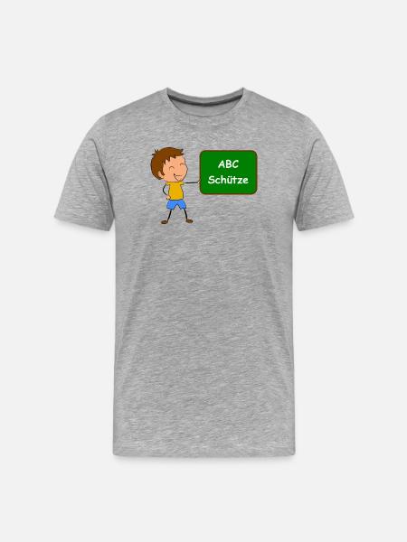 Einschulung ABC Schütze - Männer Premium Bio T-Shirt - Grau meliert
