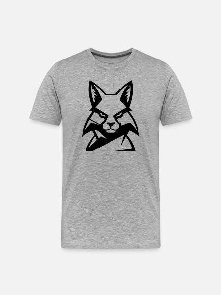 Frecher Fuchs - Männer Premium Bio T-Shirt - Grau meliert