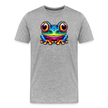 Grenouille - T-shirt bio Premium Homme - gris chiné - Devant - Damien (186cm)
