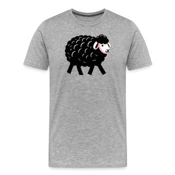 Mouton noir - T-shirt bio Premium Homme - gris chiné - Devant - Damien (186cm)