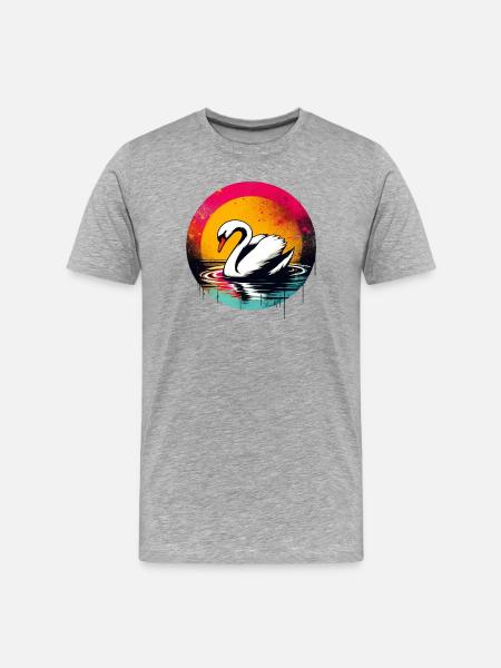 Swan - Men's Premium Organic T-Shirt - heather grey