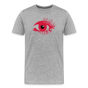 Auge Make up - Männer Premium Bio T-Shirt - Grau meliert - Vorne - Damien (186cm)