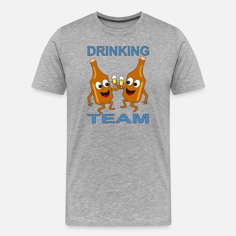 Humorvolles Trink-Teambild - Männer Premium Bio T-Shirt - Grau meliert