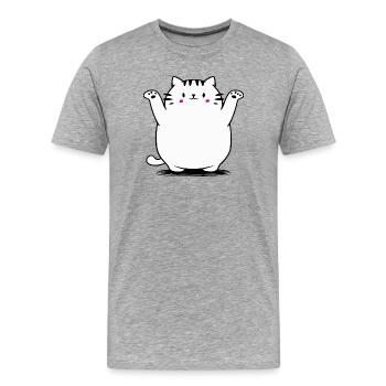 Chat mignon - T-shirt bio Premium Homme - gris chiné - Devant - Damien (186cm)