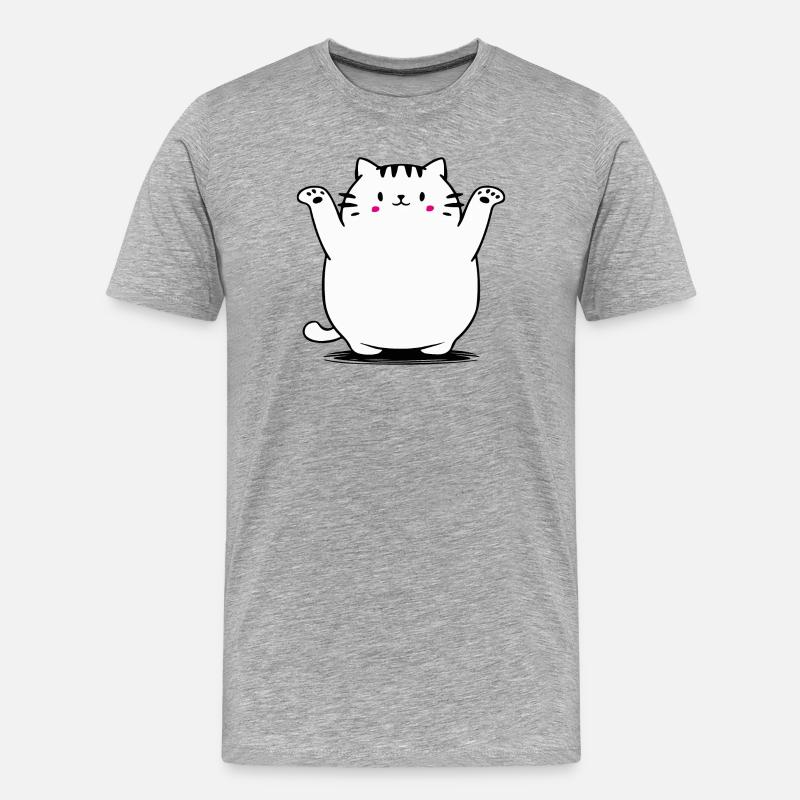 Süße Katze - Männer Premium Bio T-Shirt - Grau meliert