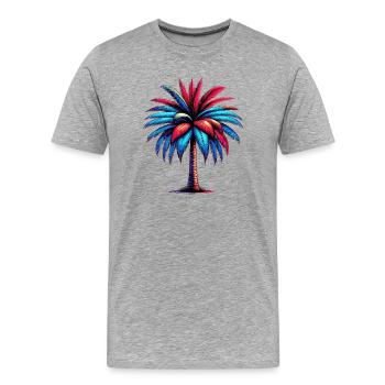 Palm tree - Men's Premium Organic T-Shirt - heather grey - Front - Damien (186cm)