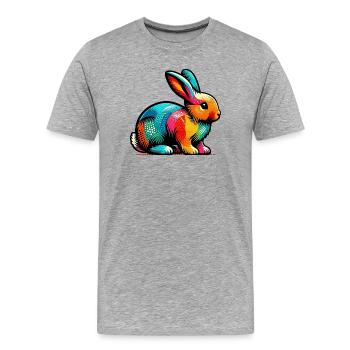 Lapin - T-shirt bio Premium Homme - gris chiné - Devant - Damien (186cm)