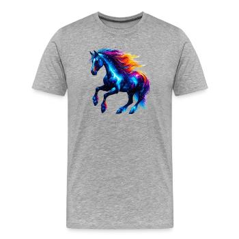 Horse - Men's Premium Organic T-Shirt - heather grey - Front - Damien (186cm)