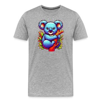 Koala - Männer Premium Bio T-Shirt - Grau meliert - Vorne - Damien (186cm)