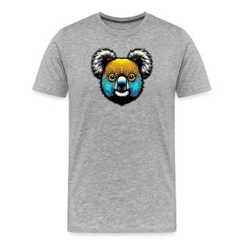 Koala - Männer Premium Bio T-Shirt - Grau meliert - Vorne - Damien (186cm)