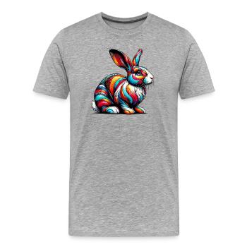 Kaninchen - Männer Premium Bio T-Shirt - Grau meliert - Vorne - Damien (186cm)