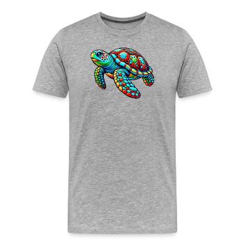 Tortue - T-shirt bio Premium Homme - gris chiné - Devant - Damien (186cm)